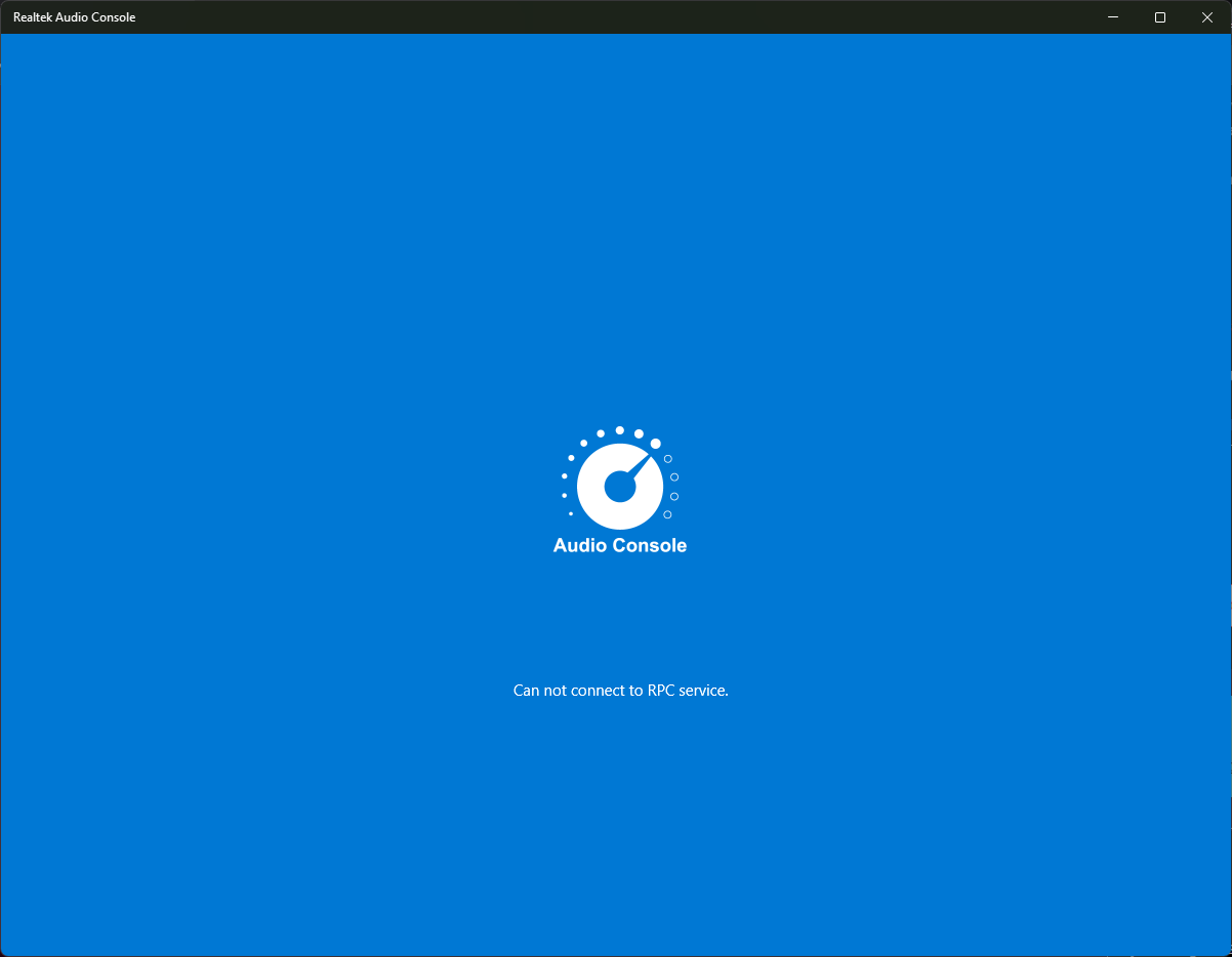 Realtek can not connect to rpc service. Realtek can not connect to rpc service