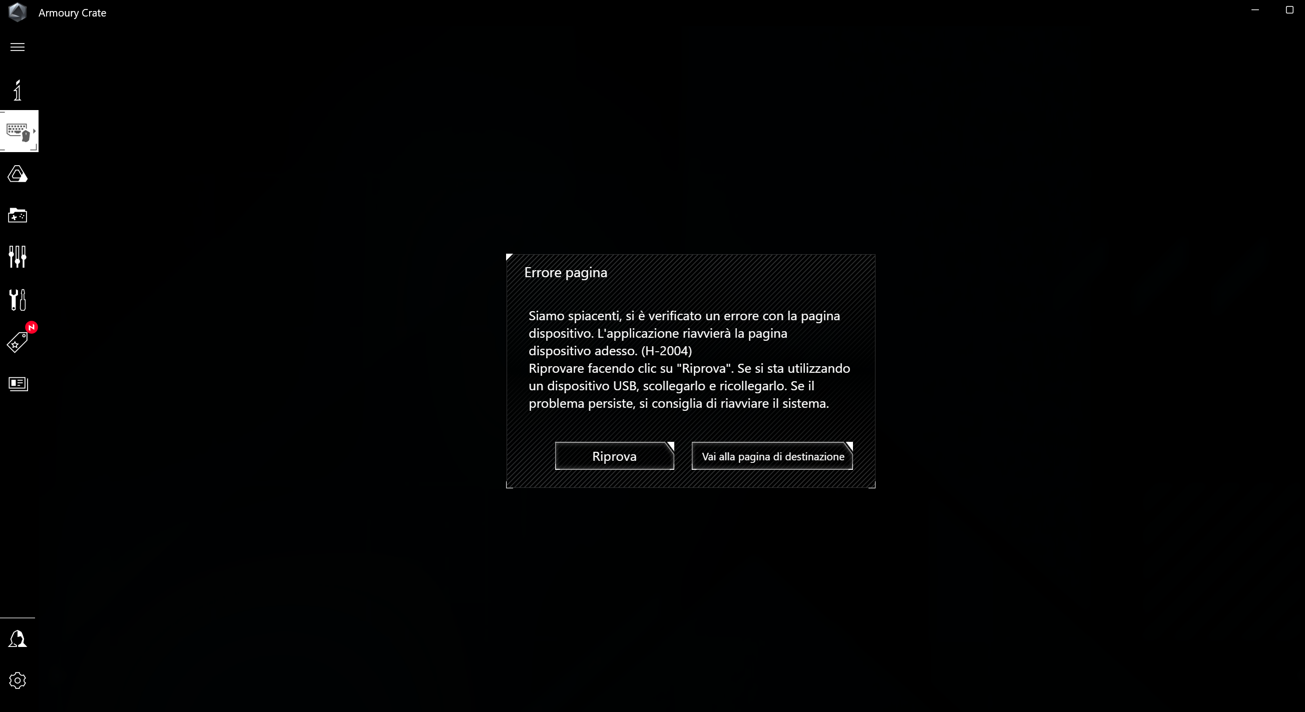 Armoury Crate Software Problem Error H-2004 with R... - Republic of ...