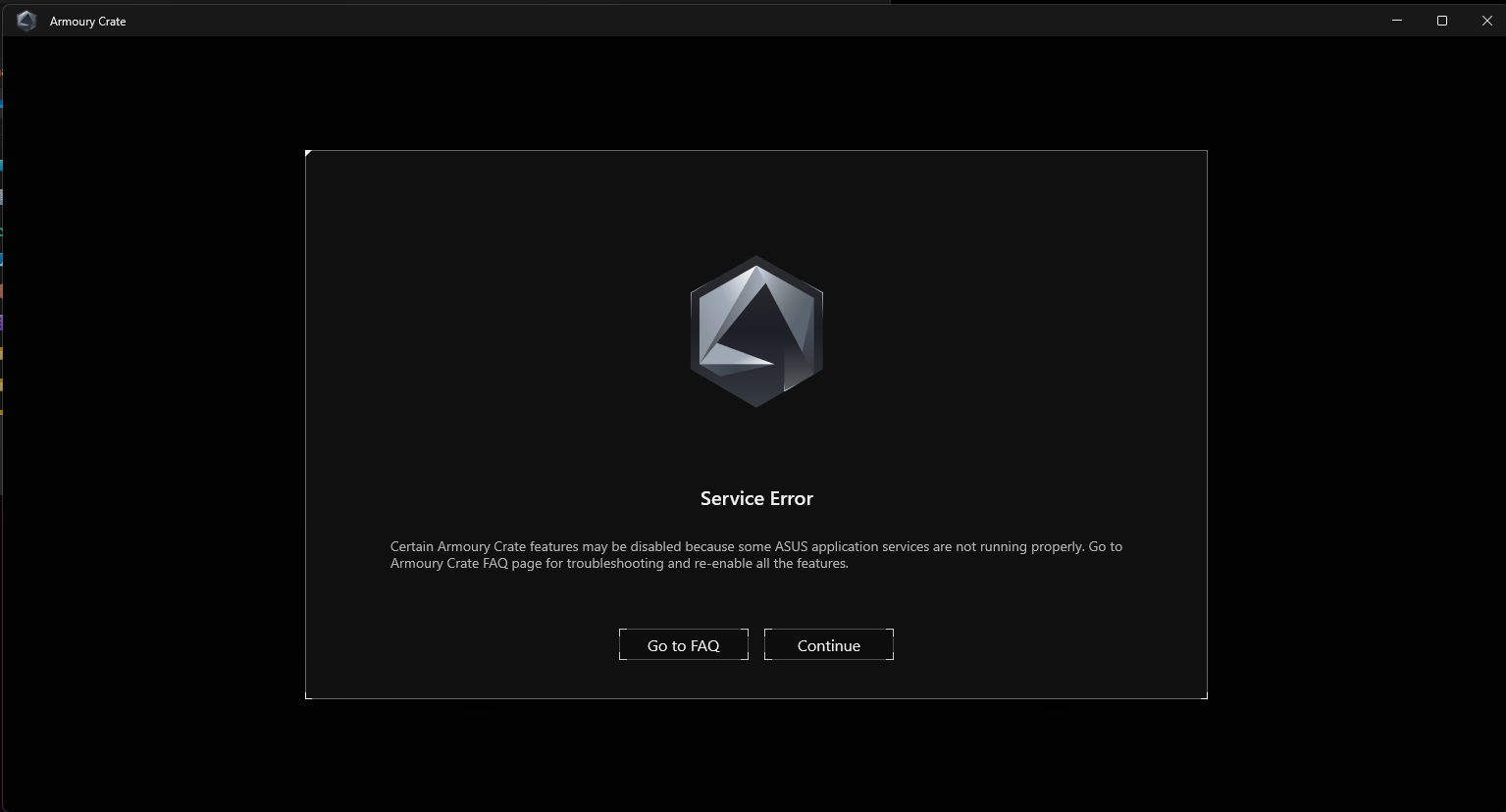 Solved: Armoury crate Services error - Republic of Gamers Forum - 1076702