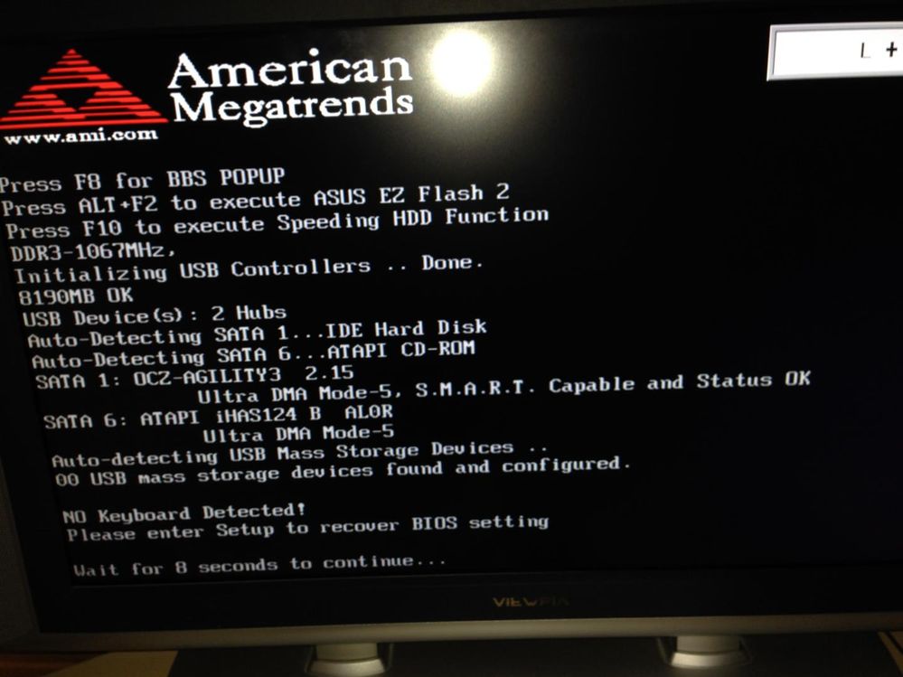 No keyboard detected on startup Republic of Gamers Forum 417363