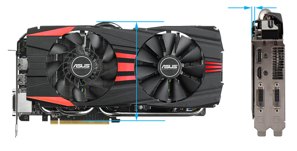 How does Asus measure graphics card dimensions? Republic of Gamers
