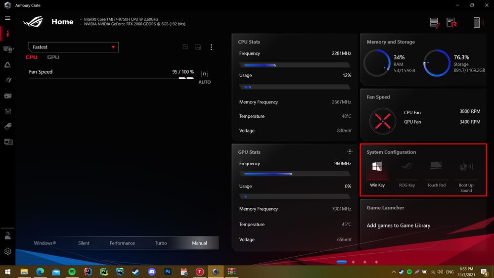 ROG Strix G G531GV RefreshRateService not work... Republic of