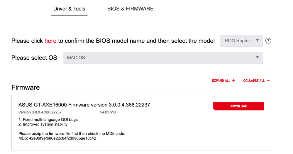 GTAX11000 Firmware 3.0.0.4.388_22237g9120e16 Republic of Gamers
