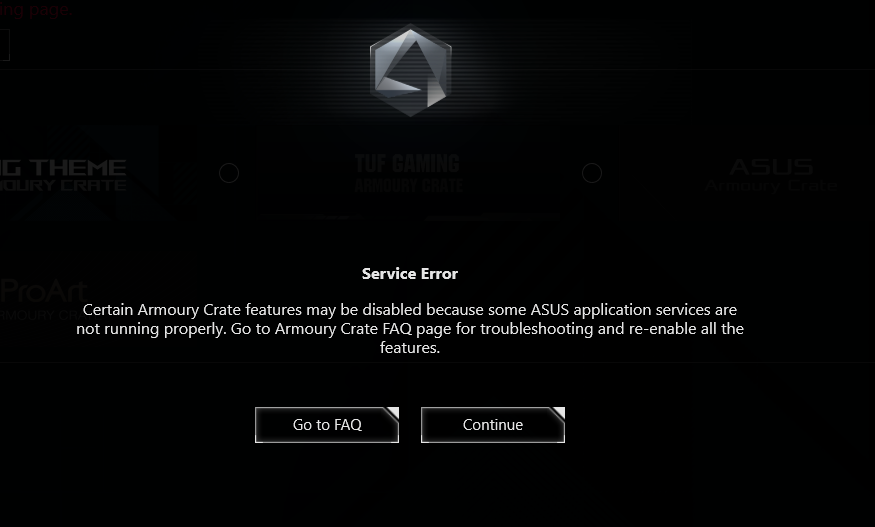 ARMOURY CRATE 5.4.8.0 service error - Republic of Gamers Forum - 898106