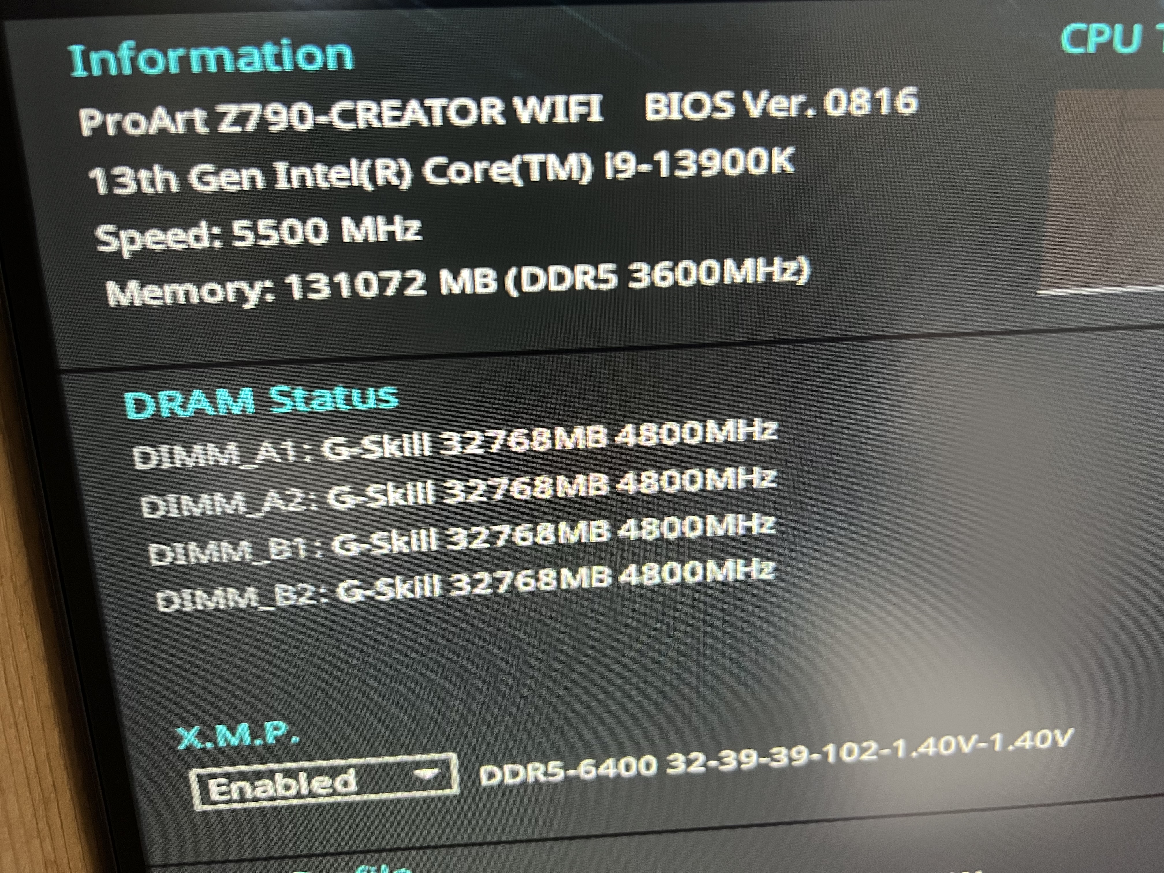 Proart Z790 creator - Republic of Gamers Forum - 927395