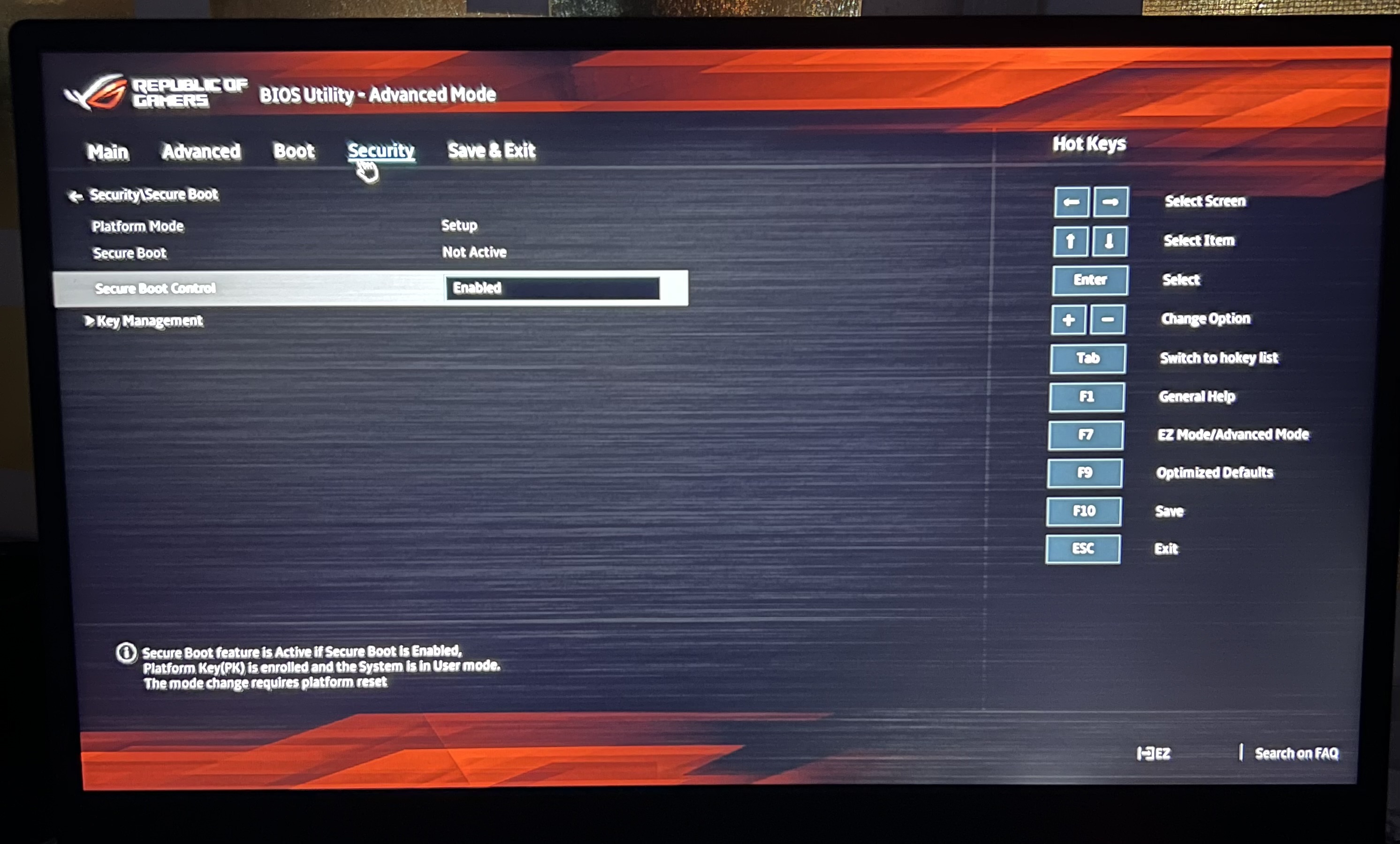 republic of gamers bios boot from usb