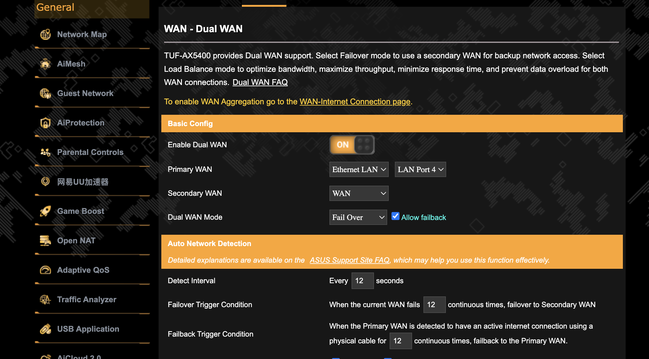 TUFAX5400 dual wan not working Republic of Gamers Forum 950366