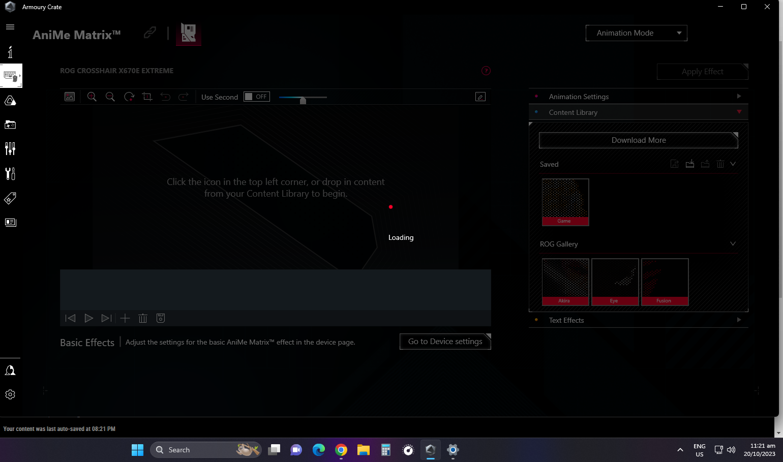 Armoury Crate cannot apply effect - Republic of Gamers Forum - 965403