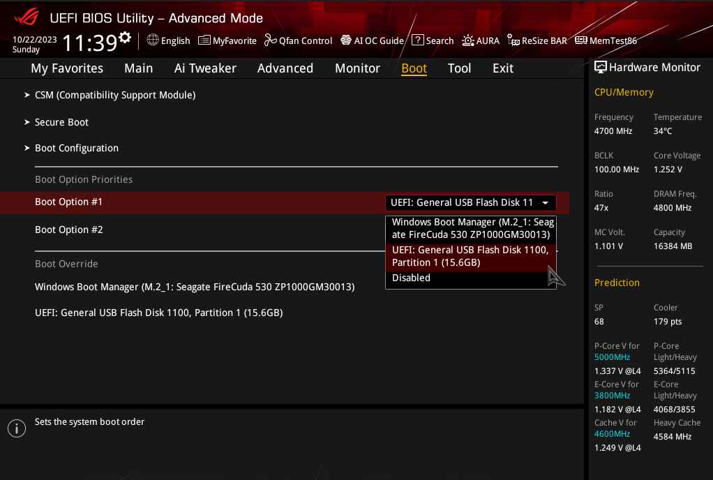 Solved PCIe SSD recognized in bios but not in the boot me