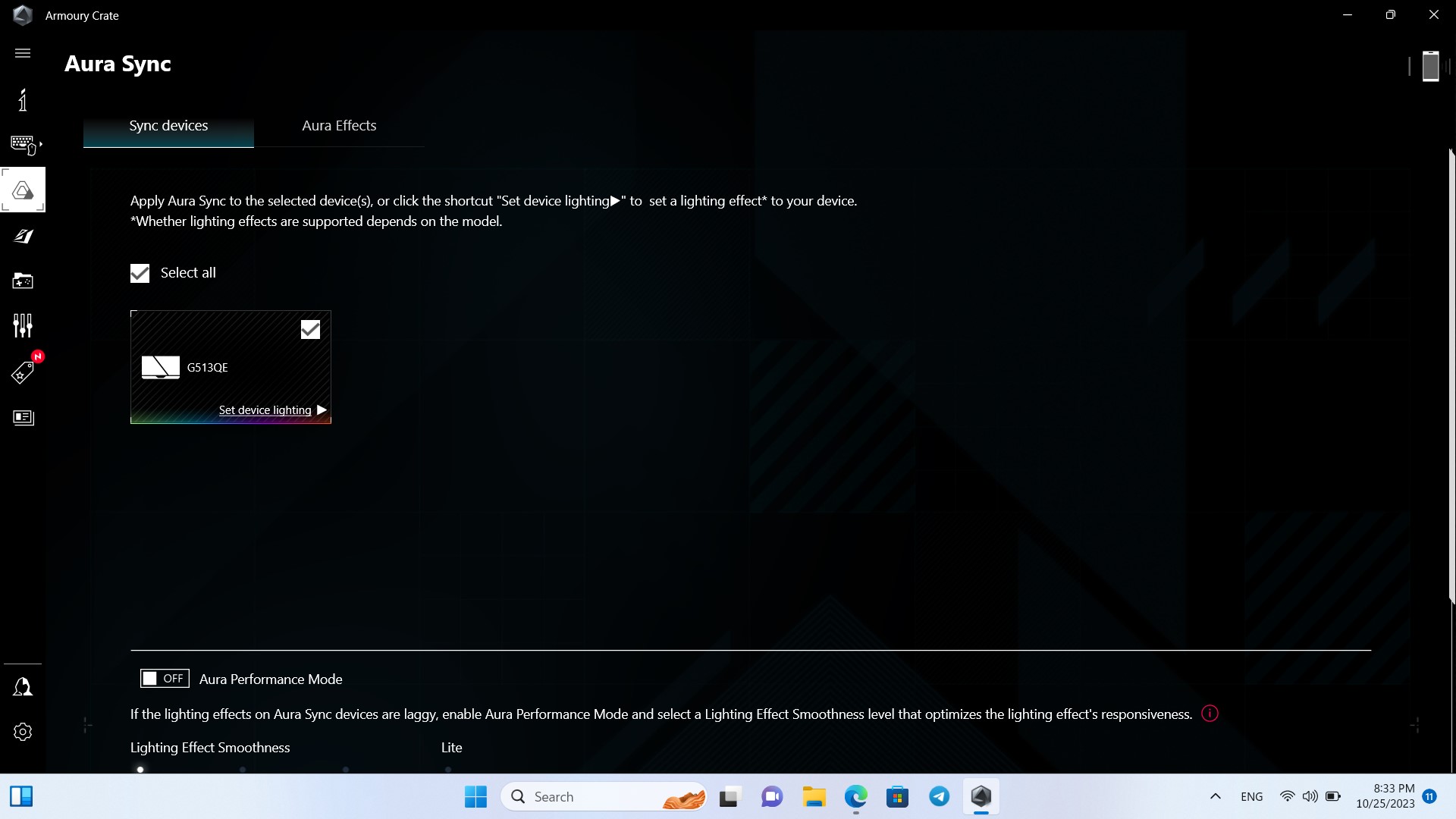 Armoury Crate Lighting Issue Keyboard detected b... Republic of