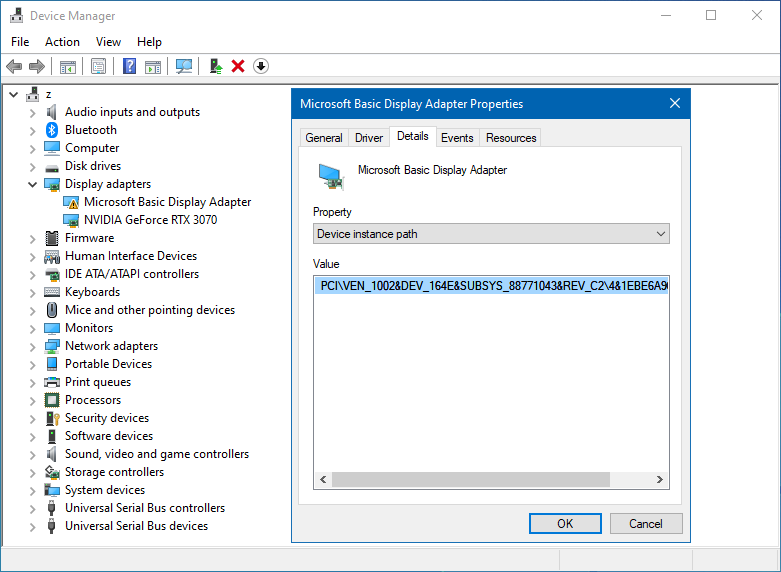 Device manager display on sale adapter