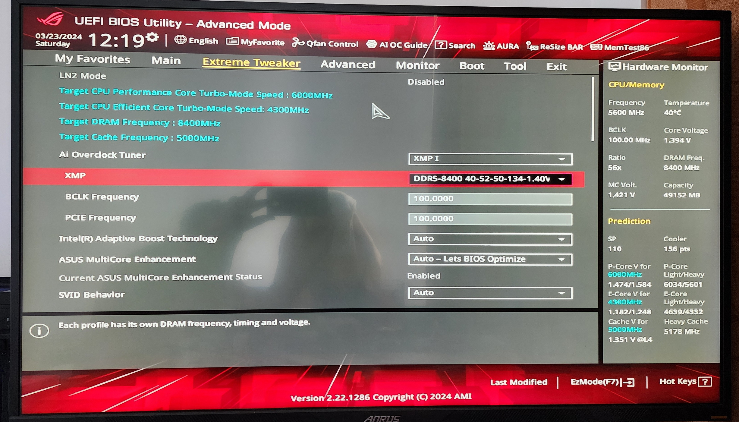 DDR5 8400mhz G-skill 48GB, 13900KS, ASUS ROG MAXIM