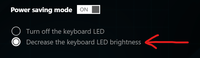 Decrease the keyboard LED brightness option not wo - Republic 