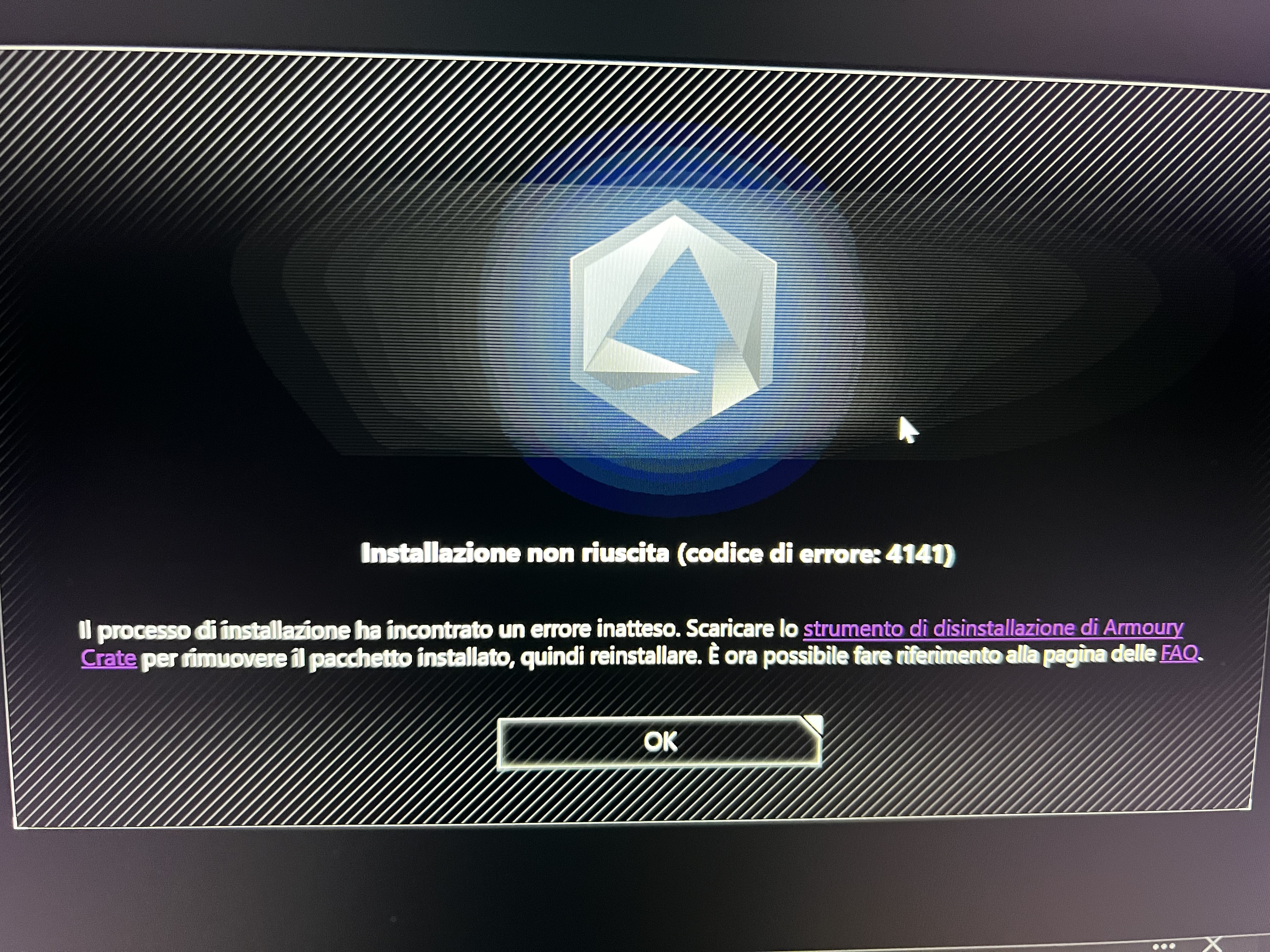 Solved: Armoury crate error 4141 - Republic of Gamers Forum - 1045941